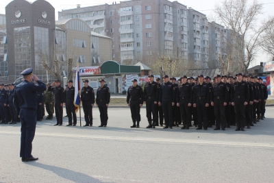 Сотрудники полиции в Ачинске приняли участие в репетиции, посвященной празднованию Дня Победы