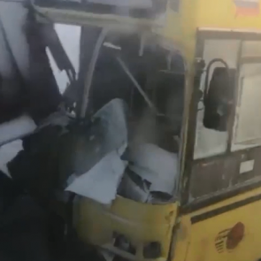 Под Норильском из-за пурги автобус столкнулся с грузовиком