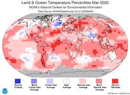 Март 2020 года на планете стал вторым самым теплым за историю наблюдений